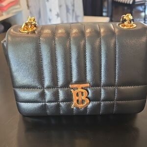 Burberry Black and Gold Mini Quilted Bag